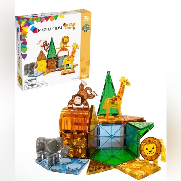 Magna Tiles Other - MAGNA-TILES Safari Animals 25-Piece set, Magnetic Building Brand